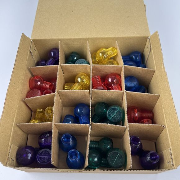 Vtg String‎ Light Covers Plastic Multicolor Threaded 40Ct - Picture 1 of 3